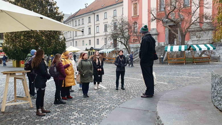 Pri Prešernovem spomeniku (Foto: Luka Horjak)